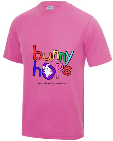 Bunny Hops Pre-School Gymnastics T-Shirt - Electric Pink